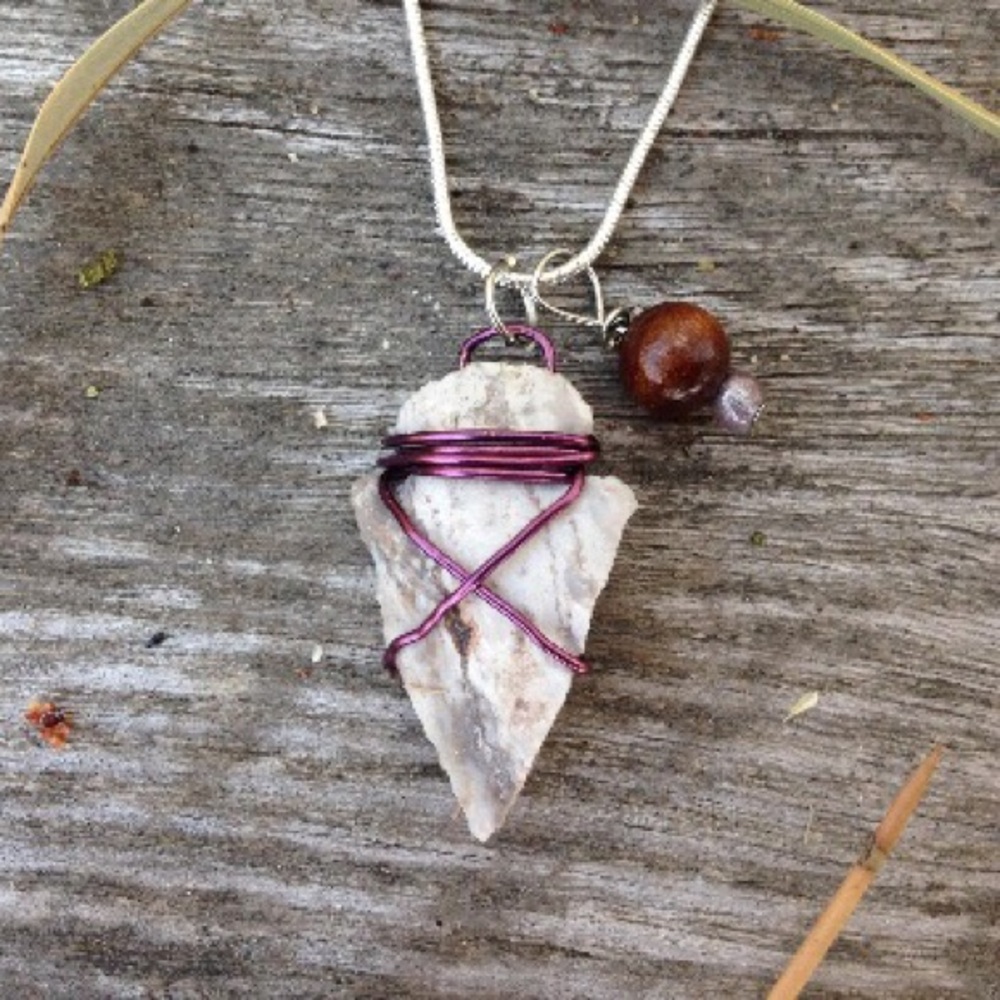 Wire Wrapped Arrowhead Necklace